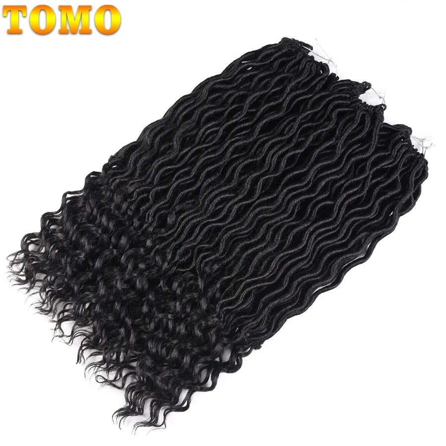 TOMO 20 Inch Goddess Faux Locs Crochet Hair Extensions Synthetic Soft Locs with Curly Ends Wavy Faux Locs Braiding Hair 24 Roots TOMO 20 Inch Goddess Faux Locs Crochet Hair Extensions Synthetic Soft Locs with Curly Ends Wavy Faux Locs Braiding Hair 24 Roots