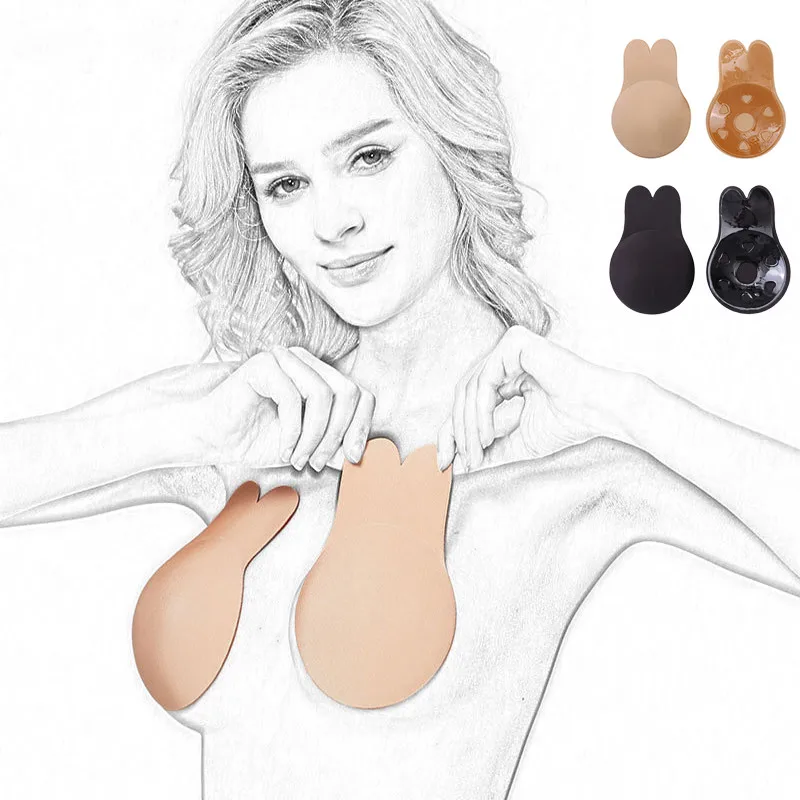 Многоразовые женские лепестки груди Лифт невидимая накладка на сосок лепесток клей без бретелек спинки палка на бюстгальтере силиконовые наклейки на грудь