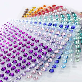 

20 Sheets Crystal Rhinestone Stickers DIY Embellishment Jewelry Colorful Gem Diamond For Face Nails Crafts Cards Decorations
