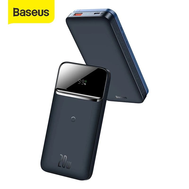 Baseus Power Bank 10000mAh Portable 20W Charging Power Bank Magnetic Wireless Quick Charging Power Bank  for iPhone 12 Xiaomi