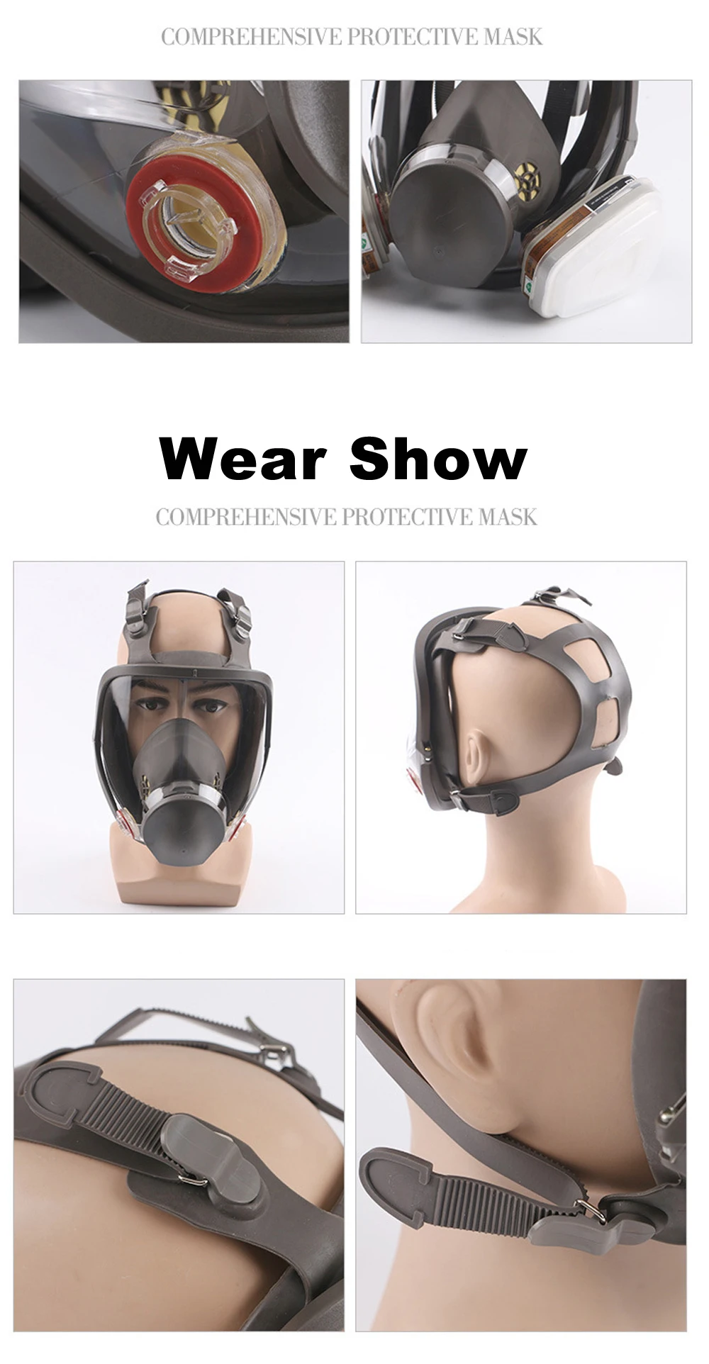 Respirator complet 2 în 1 - 7 în 1 6800 Costum de pulverizare pentru vopsire industrială Filtru de praf Mască de față completă