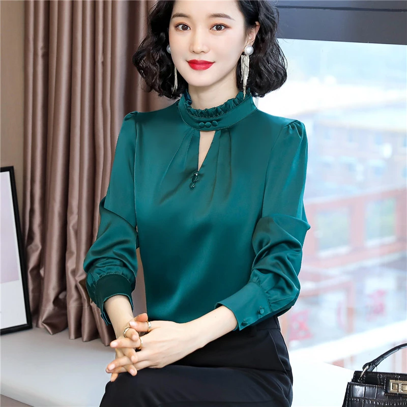 dark green blouse uk 2020 spring 