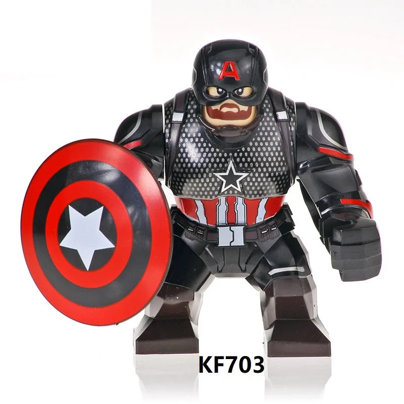 Одна распродажа, большие размеры, модели, Супермен, Бэтмен, Тор, Росомаха, Черная пантера, мигающие строительные блоки, игрушки для детей KF6077 - Цвет: KF703