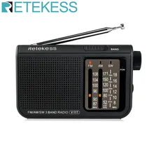 Retekess v117 am fm sw portátil receptor de rádio transistor sênior onda curta bateria alimentado receptor sintonizador avançado