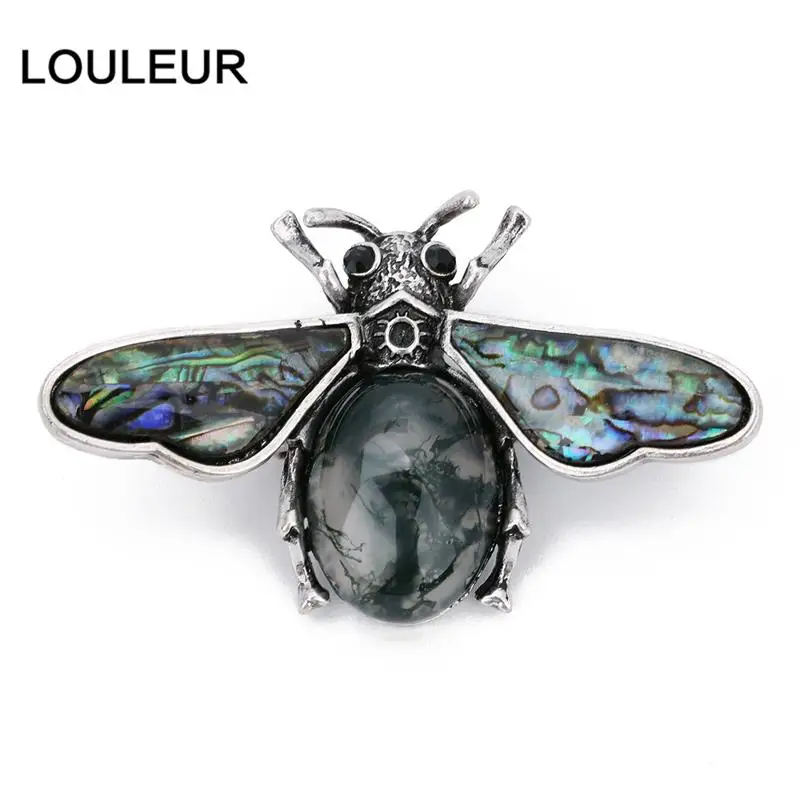 LOULEUR, модный пчелиный натуральный камень, жемчужный кулон в виде раковины абалона, двойное использование, подвеска, ювелирные изделия, изготовление для женщин