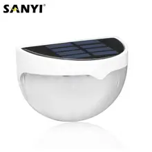 Солнечная панель питания 6 светодиодный светильник датчик водонепроницаемый открытый забор садовая дорожка украшение настенный светильник ing Luminaria белый