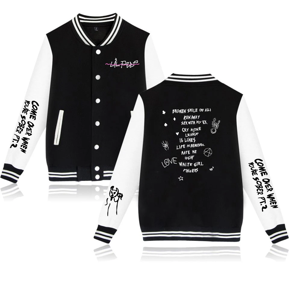 K pops повседневная куртка Lil Peep с принтом Harajuku 2019 лидер продаж бейсбольная длинным