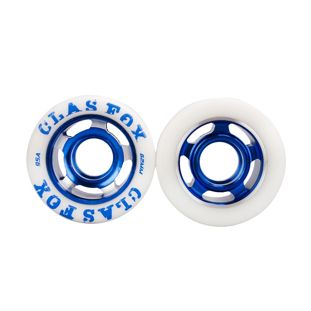 Inline skates tyres CLAS FOX 95A 62x42mm Speed/Derby Wheels Aluminum Roller Skate Wheels Outdoor Roller Replacement wheel (Set of 8)