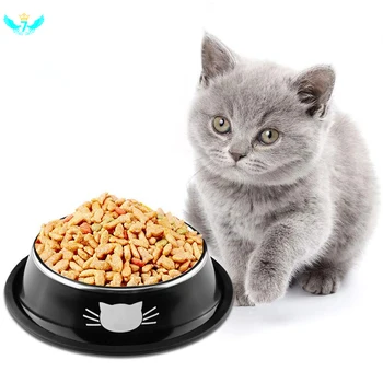 

Stainless Steel Pet Cat Bowl Food Grade Feeding Bowl Non Skid With Natural Rubber Base For Small Dogs Cats DWH5