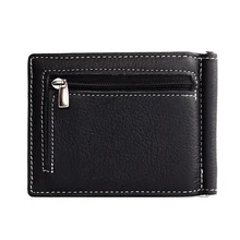  Name Engraving Money Clip Mini Wallets Genuine Leather Male Purse Mini Vintage Slim Wallets 