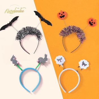 

NICROLANDEE Fun Halloween Felt Headbands Multiple Themes Masquerade Festival Hair Accessories for Halloween Cosplay Party