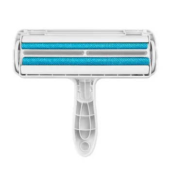 

2-Way Pet Hair Remover Roller Lint Sticking Roller Removing Dog Cat Hair from Furniture Carpets Clothing One Hand Operate