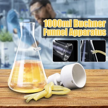 

Kicute 1000ml Vacuum Suction Filtration Device Buchner Funnel Borosilicate Glass Funnel Flask Chemistry Laboratory Supplies