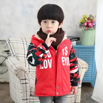 

Boys Parkas Coats 2019 New Camouflage Letter Prints Kids Jackets for Boy Thick Warm Fall Winter Toddler Teens Children Outerwear