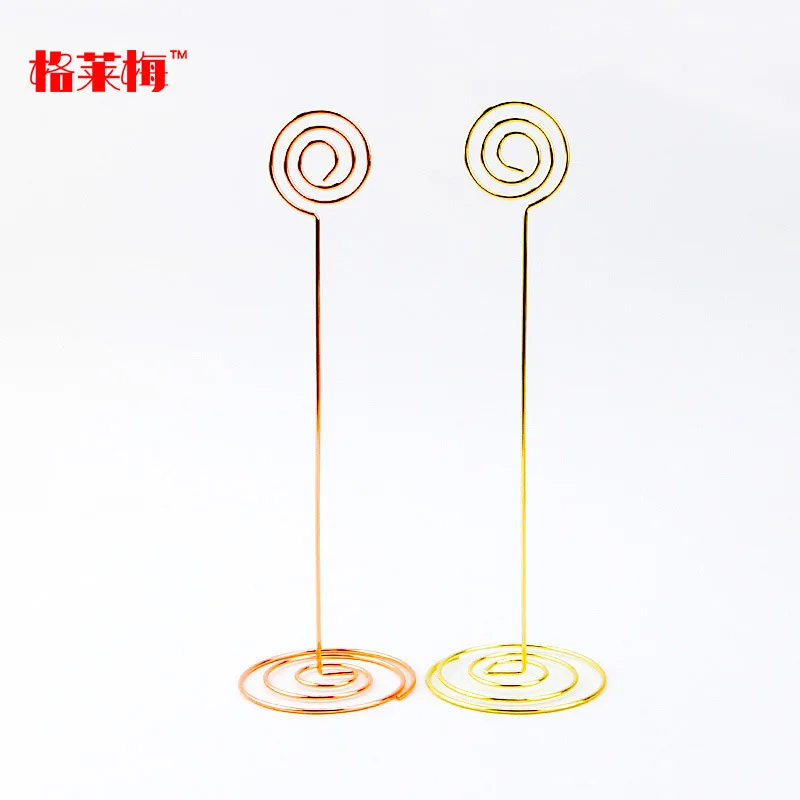 

IS Flag Manufacturers Direct Selling Creative Wedding Seat Clamp Metal Notes Folder Desktop Card Holder Circle Iron Art Notes Fo
