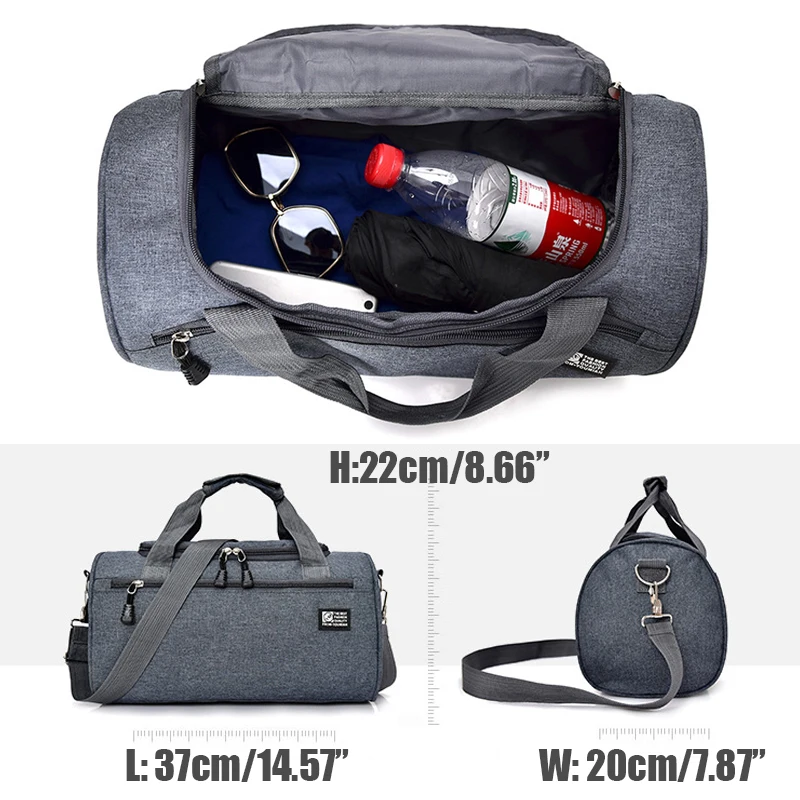 Men Travel Sport Gym Bag Light Luggage Women Training Fitness Travel Handbag Cylinder Duffel Weekend Crossbody Shoulder Bag Pack
