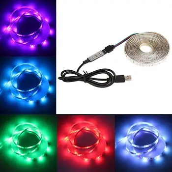 

0.5/1/2/3/4/5m 5V USB Waterproof RGB Color LED Strip Light Lamp TV Backlight