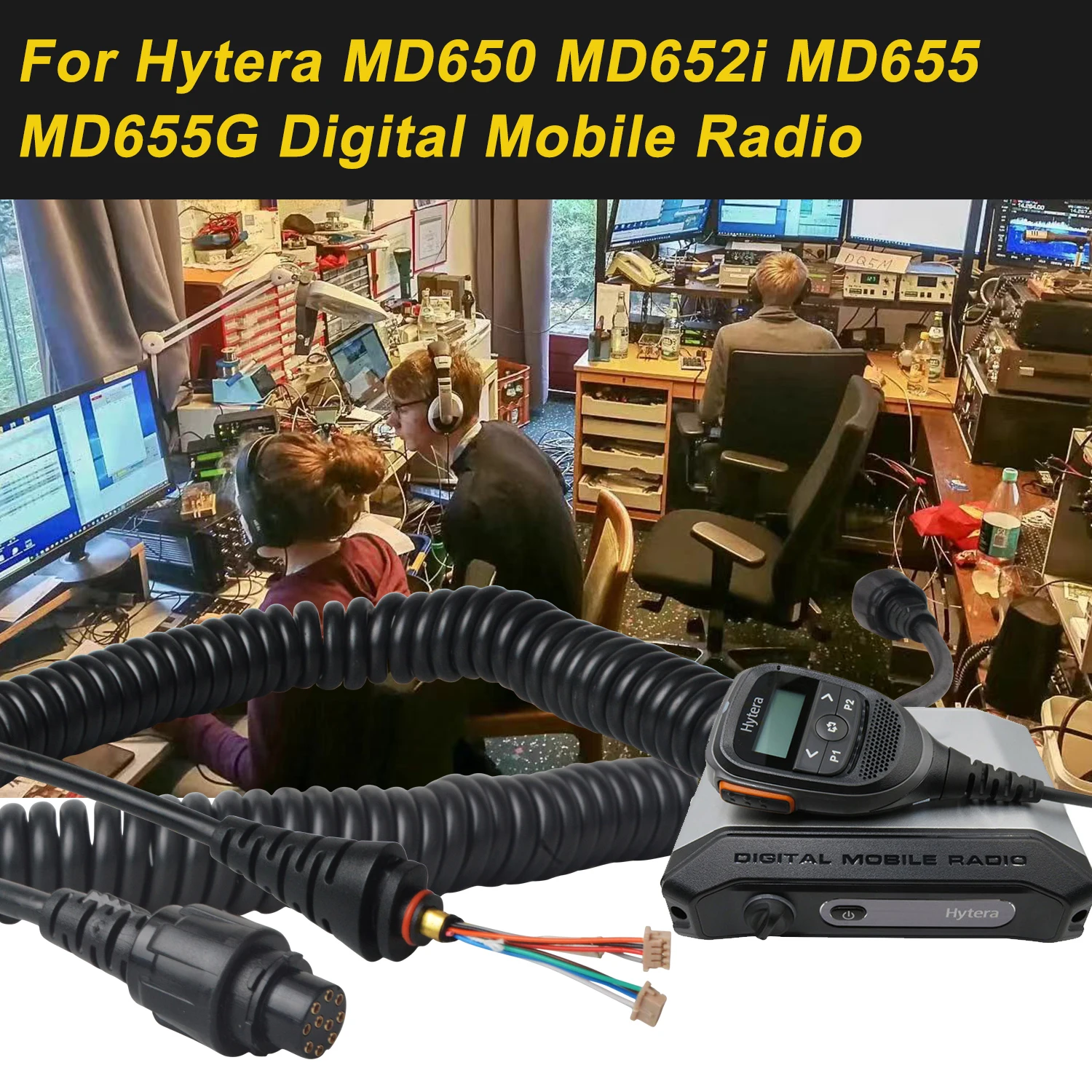 Plam Mic Speaker Stretchable Spring Cable W/ 10-pin Aviation Connector for Hytera SM25A1 Remote Speaker Microphone with Display