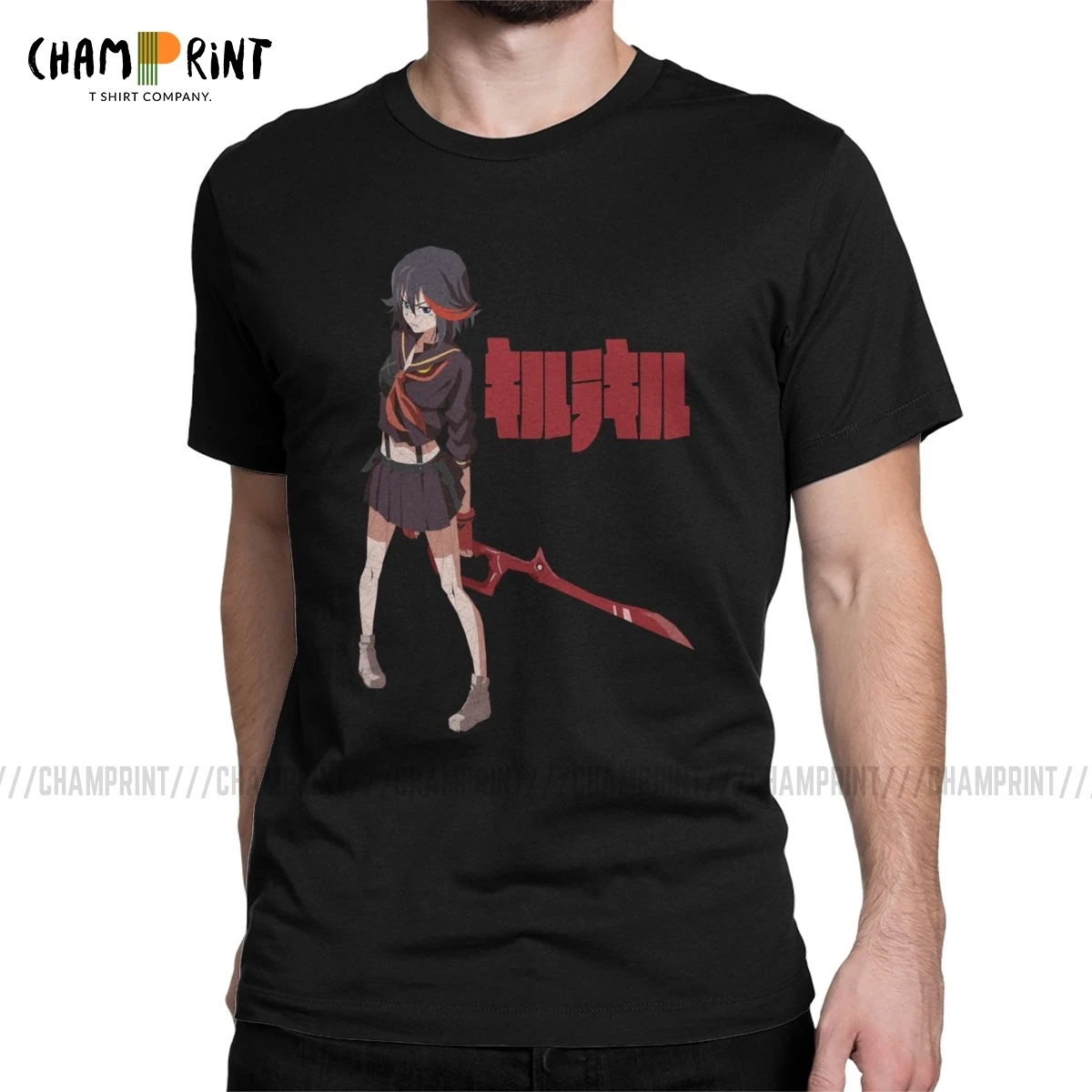 Футболка Ryuko Matoi мужская с рисунком из чистого хлопка модная тенниска коротким