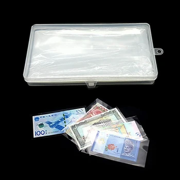 

Money Page Paper Coin Money Holder Currency Coin Album Transparent PP Banknotes With Box 100PCS/set