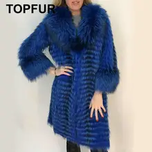 TOPFUR Luxurious Customize Plus Size Solid Silver Fox Fur Coat With Fur Collar Casual Women Real Fox Fur Jacket Down Winter Fur retro nobility shawl jacket fox fur collar sheepskin fur luxurious women s fur coat sheepskin coat fur coats real leather coat