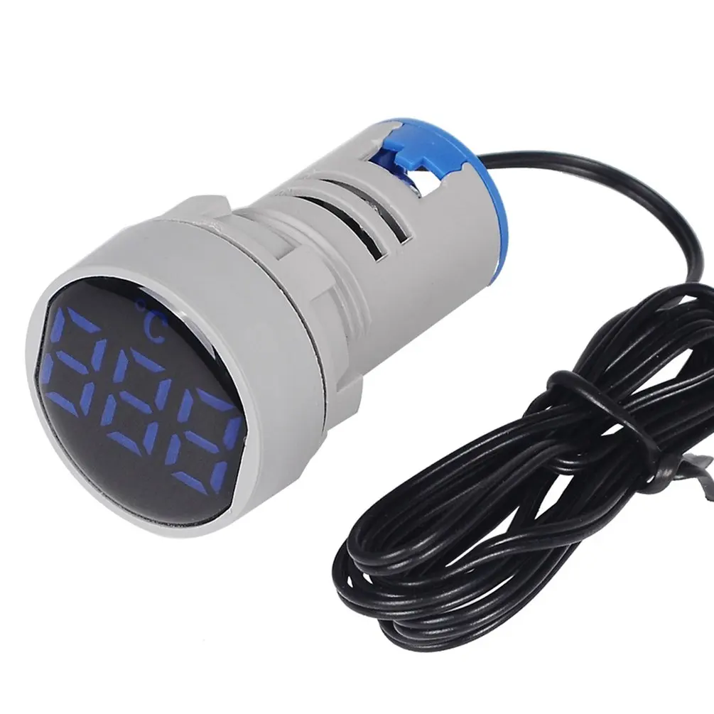 ST16C 22 мм круглый светодиодный термометр с цифровым дисплеем измеритель температуры тестер Индикатор сигнальный светильник-20-120 Цельсия