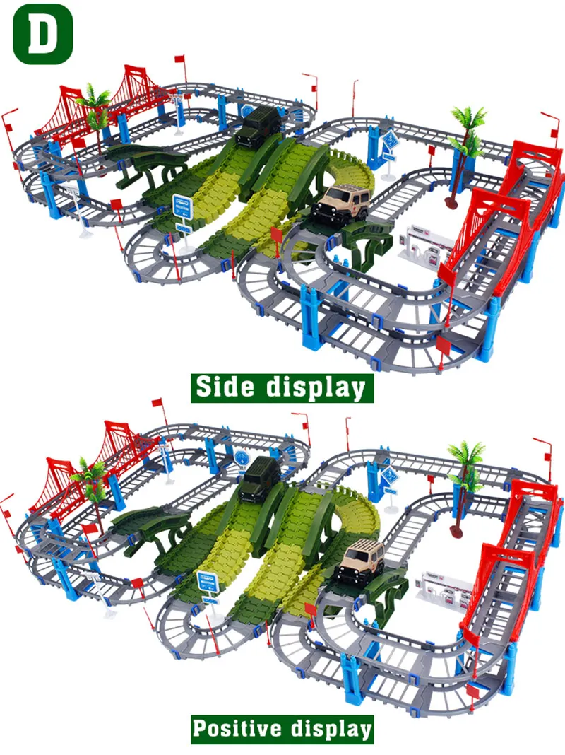 Военная игра набор железная дорога магический гоночный трек изгиб гибкий светящийся гоночный армейский флэш-трек автомобиль DIY Развивающие игрушки для детей