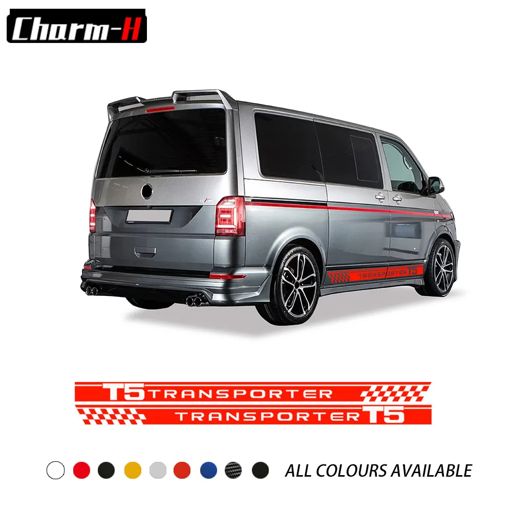 2 шт. боковые полосы наклейки для VW Volkswagen транспортер T5 T6 Campervan виниловая наклейка