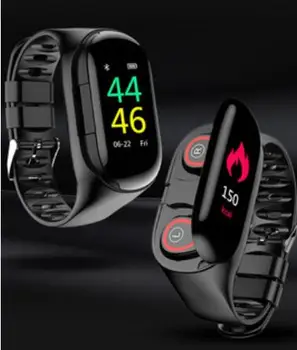 

M1 Smart Watch With Bluetooth Earphone Health Tracker Pedometer Fitness Bracelet Smart Wristband with Wireless Headphones 2in1
