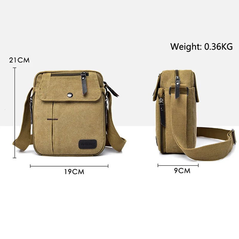 Men's Casual Multi Function One Shoulder Bag Waterproof Canvas Sling Bag Travelling Outing Outdoor Pouch