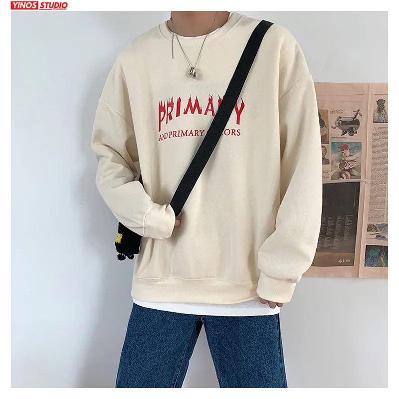 Мужские свободные толстовки повседневная уличная одежда с принтом мешковатого