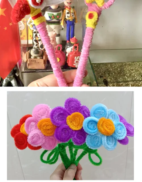 12x6mm 100pcs Chenille Stems Pipe Cleaners Twist Wire Children Handmade  Material Education Chenille Craft Creativity Decorative