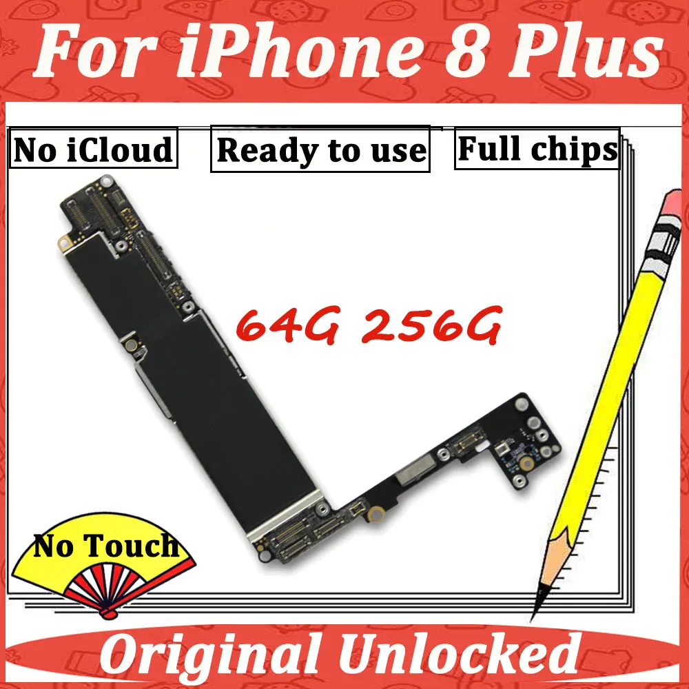 Оригинальная материнская плата для iphone 8 Plus 8 P 64G 256G материнская плата с отпечатком пальца материнская плата без iCloud полная разблокированная материнская плата