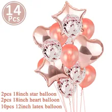  First Happy Birthday Balloons Foil Number Ballon Banner 1st Baby Boy Girl Party Decorations My 1 One Year Supplies Rose Gold 