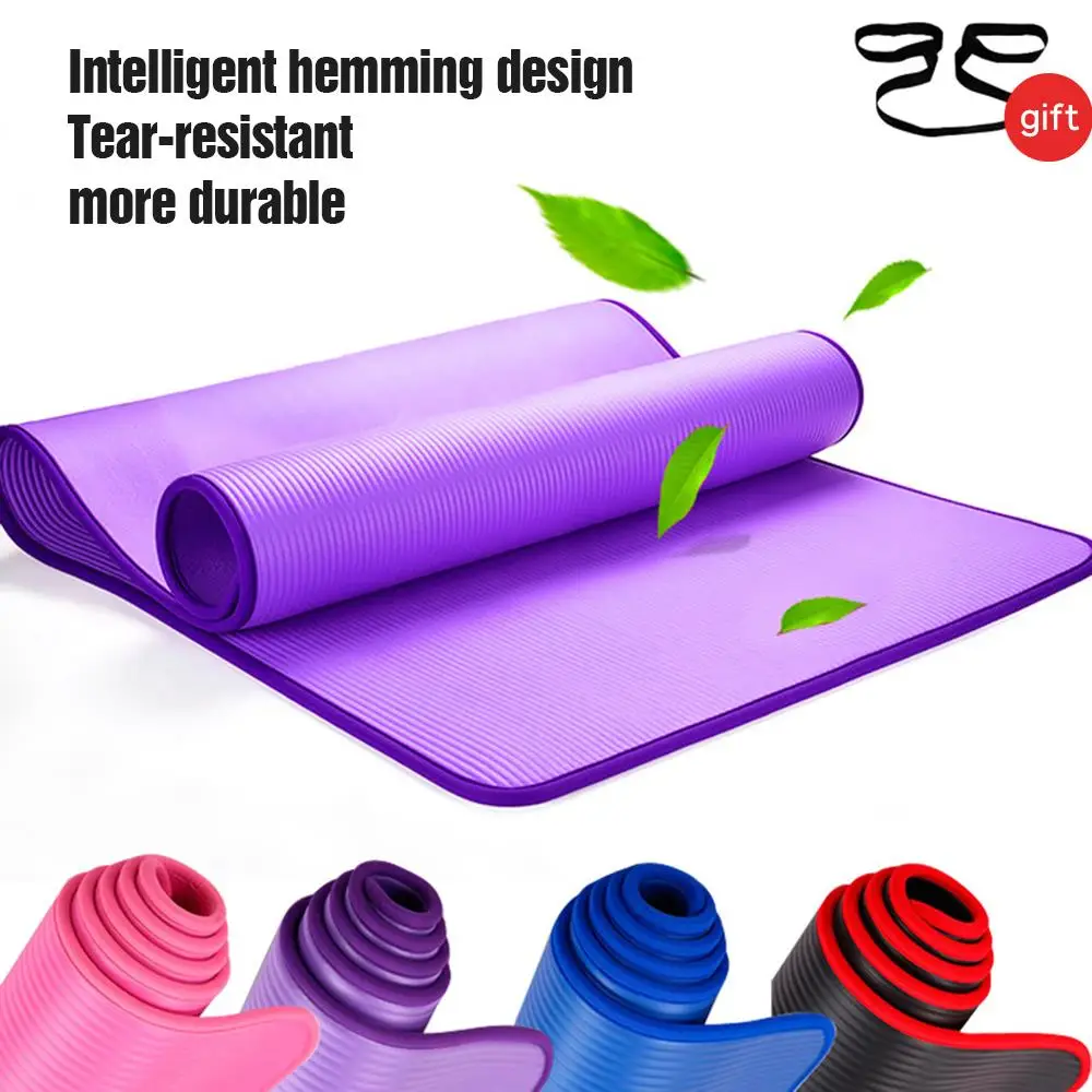 

10MM Yoga Mat 183*61cm Non-Slip Thickened NBR Fitness Gym Mats Sports Cushion Gymnastic Pilates Pads Training Gym Exercise