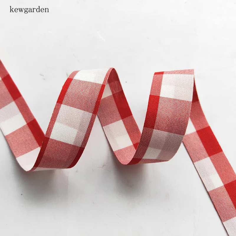 Kewgarden вручную изготовленная лента DIY бант аксессуары для волос атласная лента в клетку многослойные тканевые ленты 25 мм " тесьма 5 метров