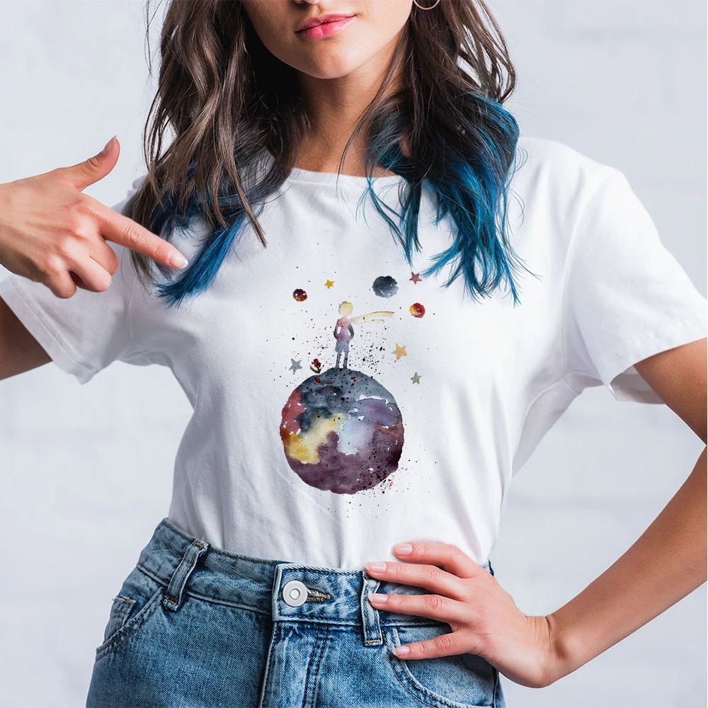 Camiseta blanca del Principito, accesorios de camisetas espaciales, venta  al por mayor de Rusia, cuento de hadas, manga corta, moda informal, verano  2022|Camisetas| - AliExpress