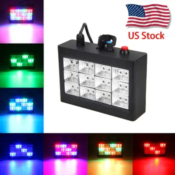 

DJ Stroboscope Sound Auto Speed Adjustable RGB Colorful 12pcs LED Strobe Light 20W LED Flash Effect Party Stage Lighting