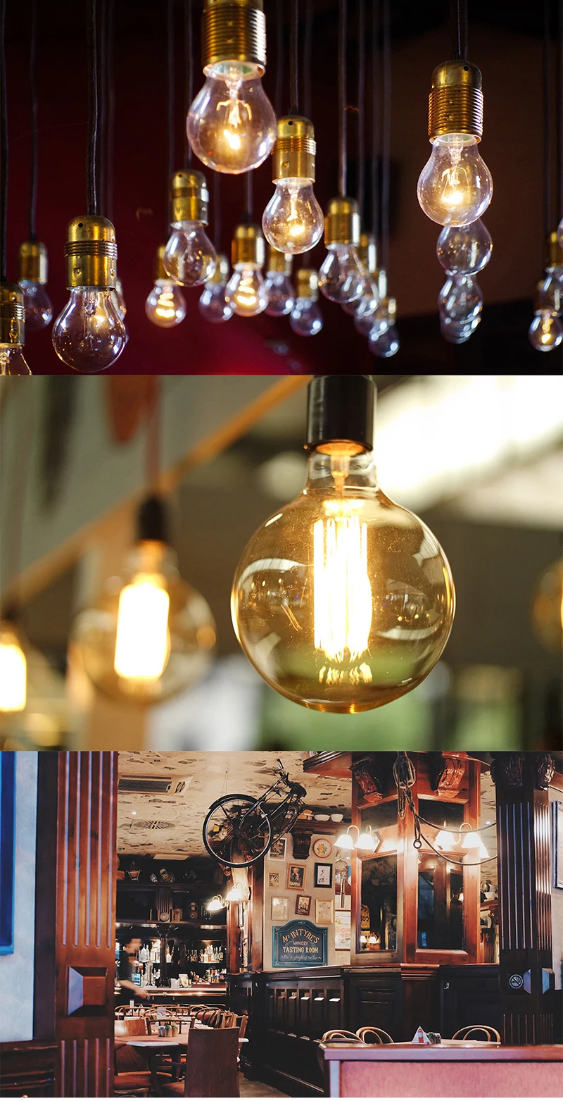 E14 LED Candle Bulb E14 C35 2W 4W 6W 220V WarmWhite, E27 LED Filament Light Bulb E27 ST64 A60 220V 2700K 3000K, LED Edison Lamp