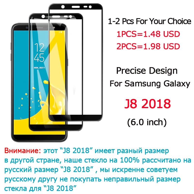 Защитное стекло с покрытием 9D для samsung Galaxy J8, защитная пленка для экрана Samsun Galaxy 8J J 8 Glas Sumsung J810F