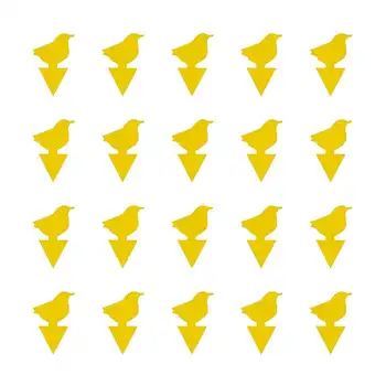 

20pcs Yellow Bird Type Double-Sided Sticky Fly Trap Sticky Insect Board Catching Aphid Insects Pest Home Garden Supplies