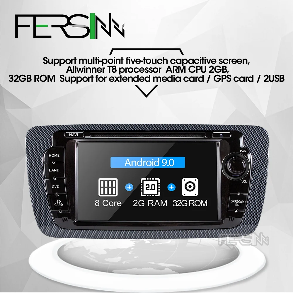Автомобильный dvd-плеер Fersinny android 9 0 T8 для Seat Ibiza 6j 2009 2010 2012 2013 радио gps навигация |
