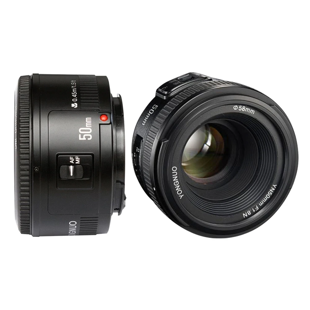 yongnuo for lens yn50mm 50mm 1.8  EF EOS 50MM AF MF Camera Lens For Canon T6 EOS 700D 750D 800D 5D Mark II IV 10D 1300D