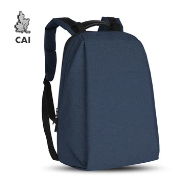 

CAI Waterproof Backpack Simple Fashion 15" Laptop Back Bag for Men Women Minimalist School Shoulder Collage Zipper Book Bags