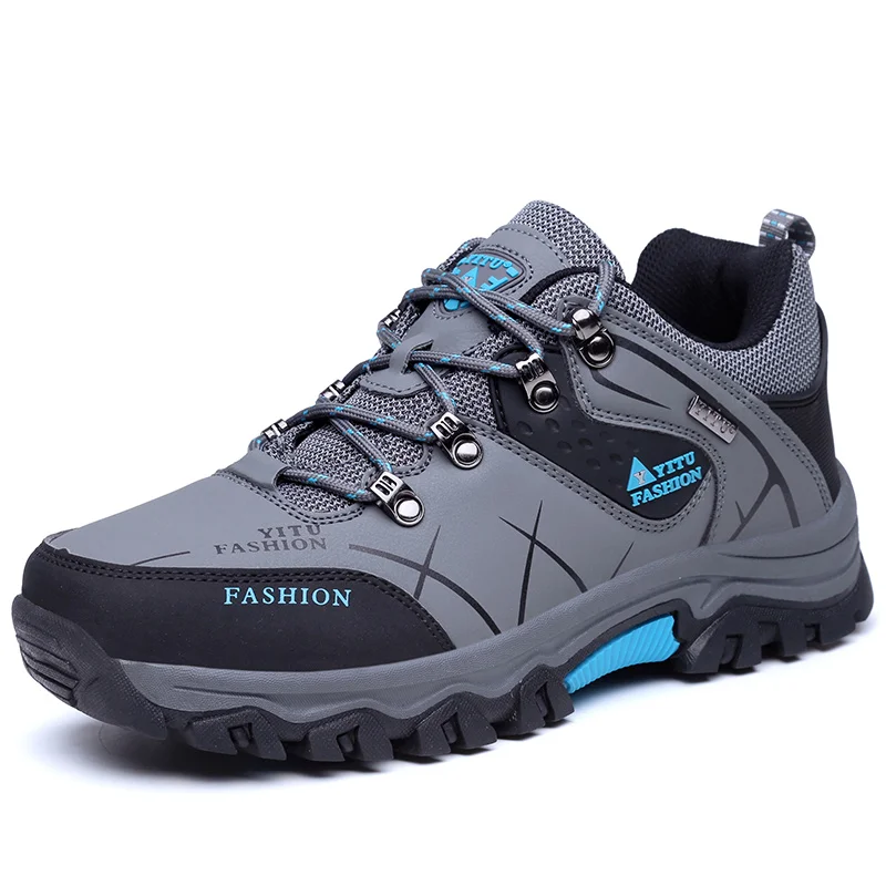 Водонепроницаемая походная обувь, обувь для альпинизма, уличные походные ботинки, треккинговые спортивные кроссовки для мужчин, охотничьи треккинговые YTd-8517 - Цвет: Gray
