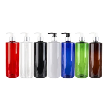 

500ml X 15 Empty Shampoo Bottle With Silver Collar Lotion Pump Colors Cosmetics PET Container For Personal Care Packaging