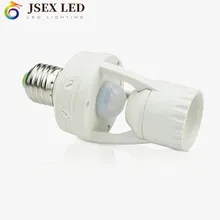 Smart 110V-240V 60W PIR Induction Infrared Motion Sensor E27 LED lamp Base Holder With light Control Switch Bulb Socket Adapter
