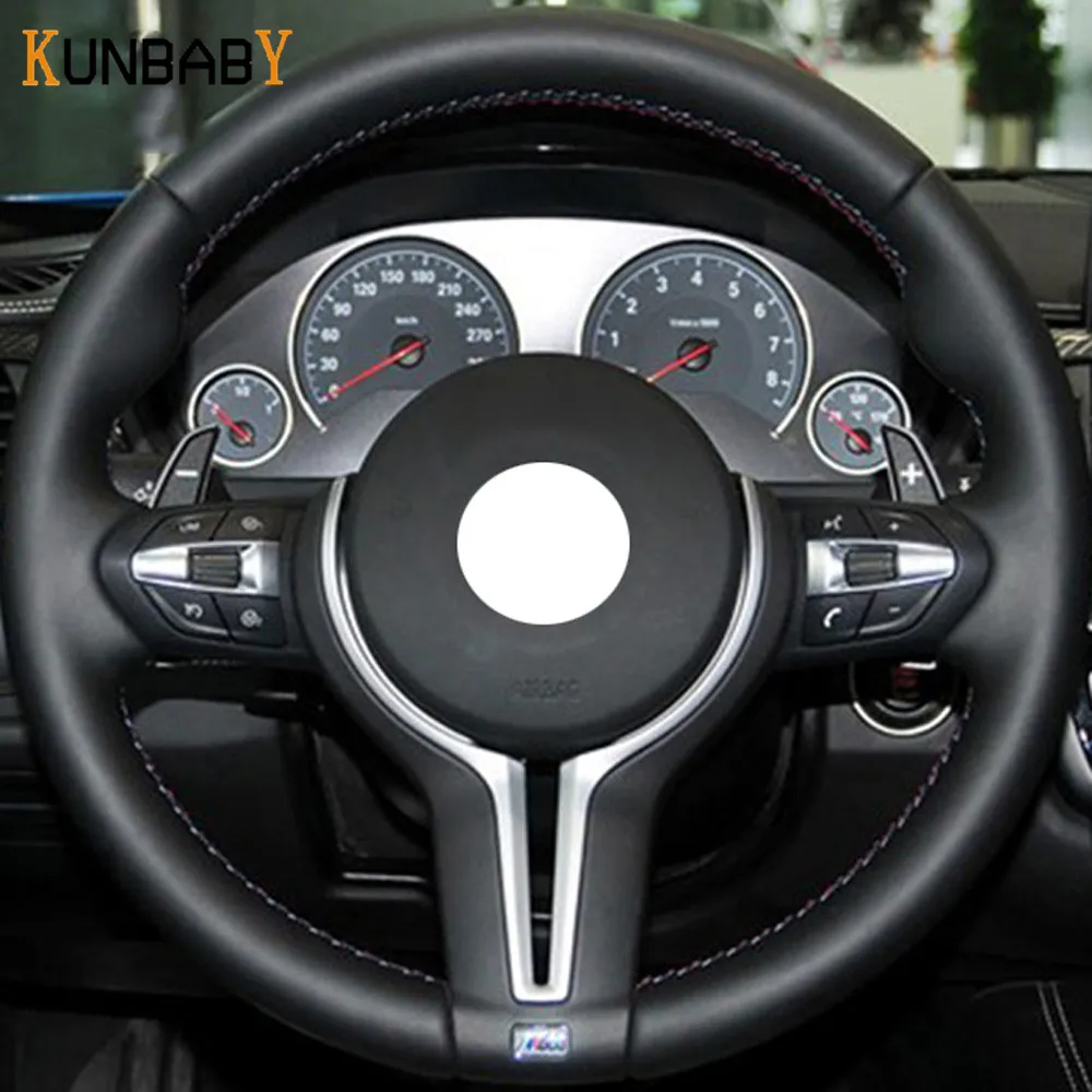 KUNBABY черный чехол рулевого колеса автомобиля из натуральной кожи для BMW F87 M2 F80 M3 F82