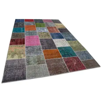 

205x300 Cm Multicolor Handmade Patchwork Rug-7x10 Ft
