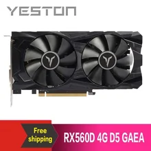 Yeston Radeon RX560D 4 ГБ GDDR5 PCI Express 3,0 DirectX12 видеоигровая видеокарта внешняя видеокарта для рабочего стола